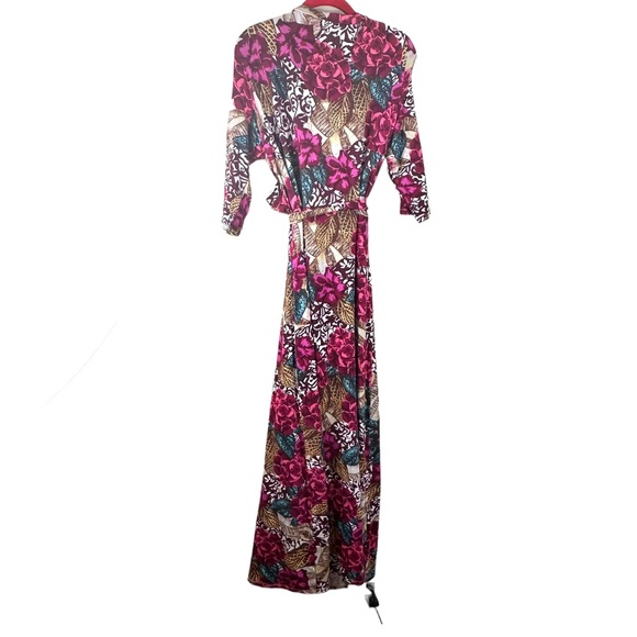 Soft Surroundings Salvadora Faux Wrap Dress L Maxi  Floral Multicolor 3/… - Picture 4 of 16